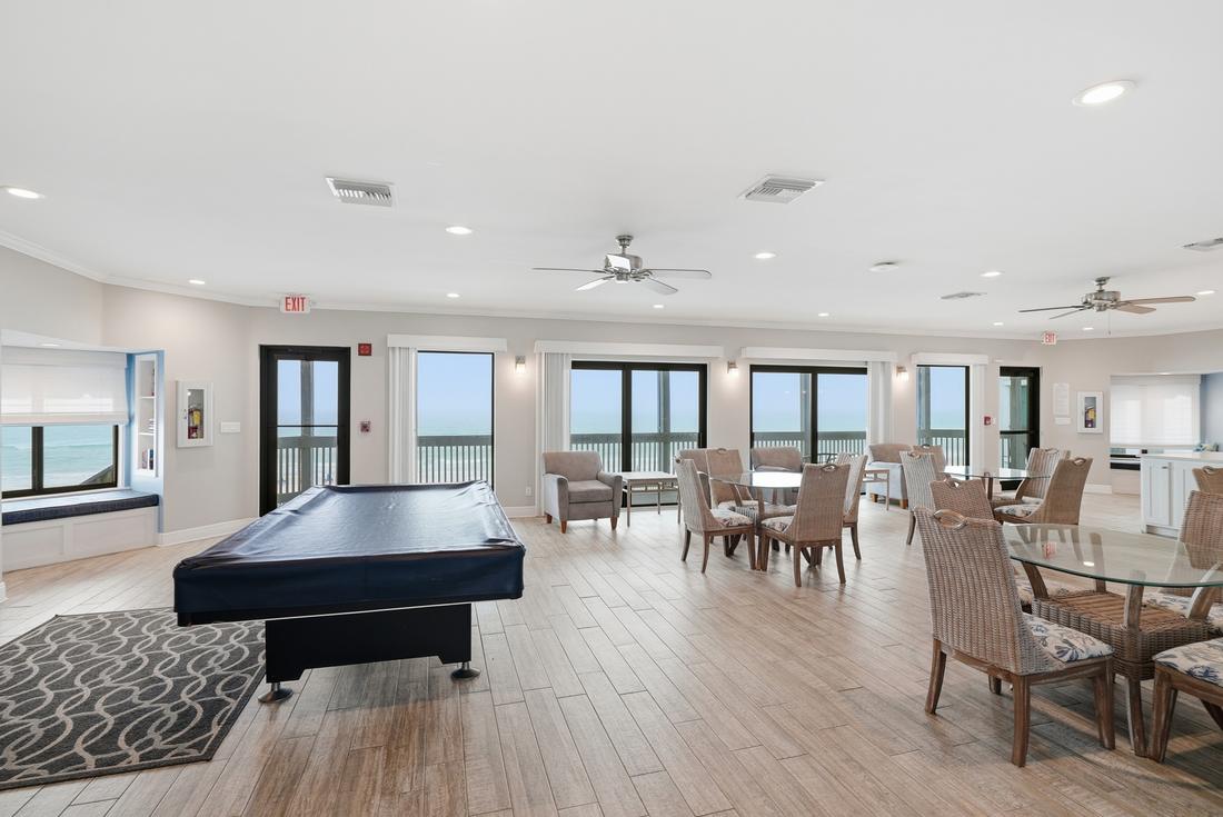 Billiards room with Gulf view