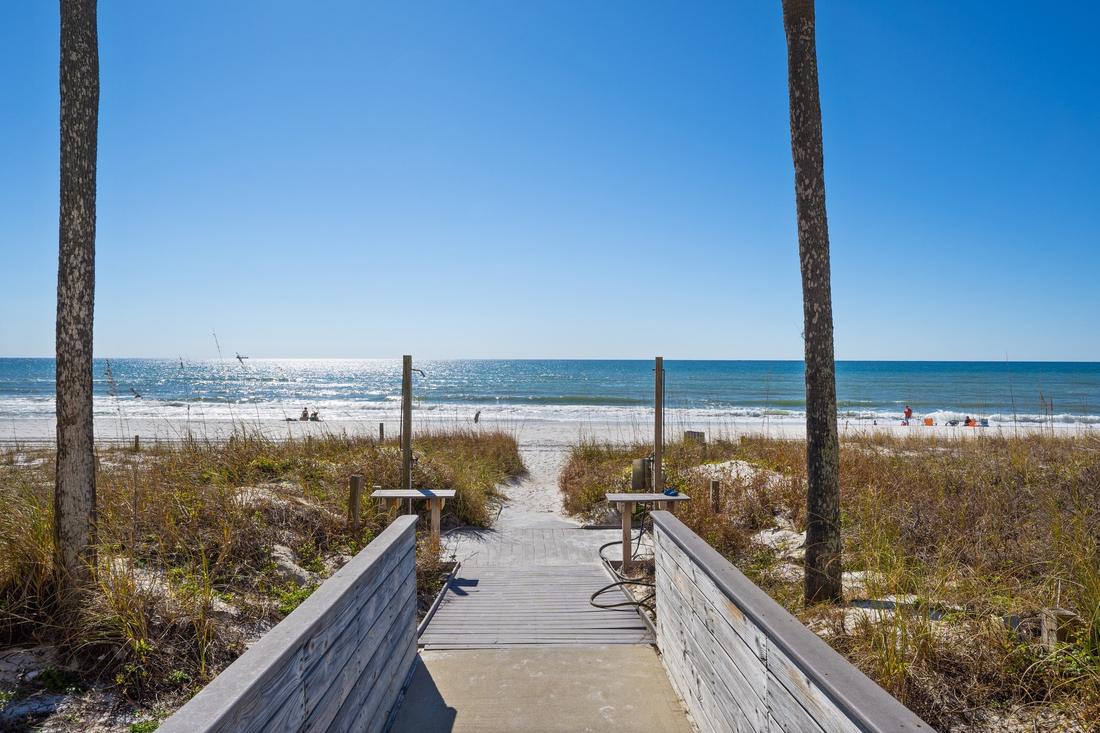 Beach access path onto the sand