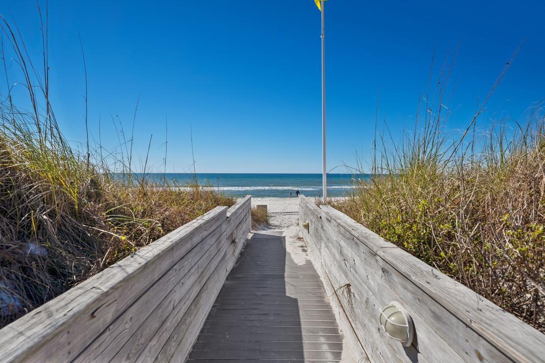 Dune boardwalk leading to the beach