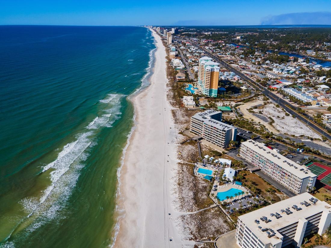 Coastline aerial along Thomas Drive