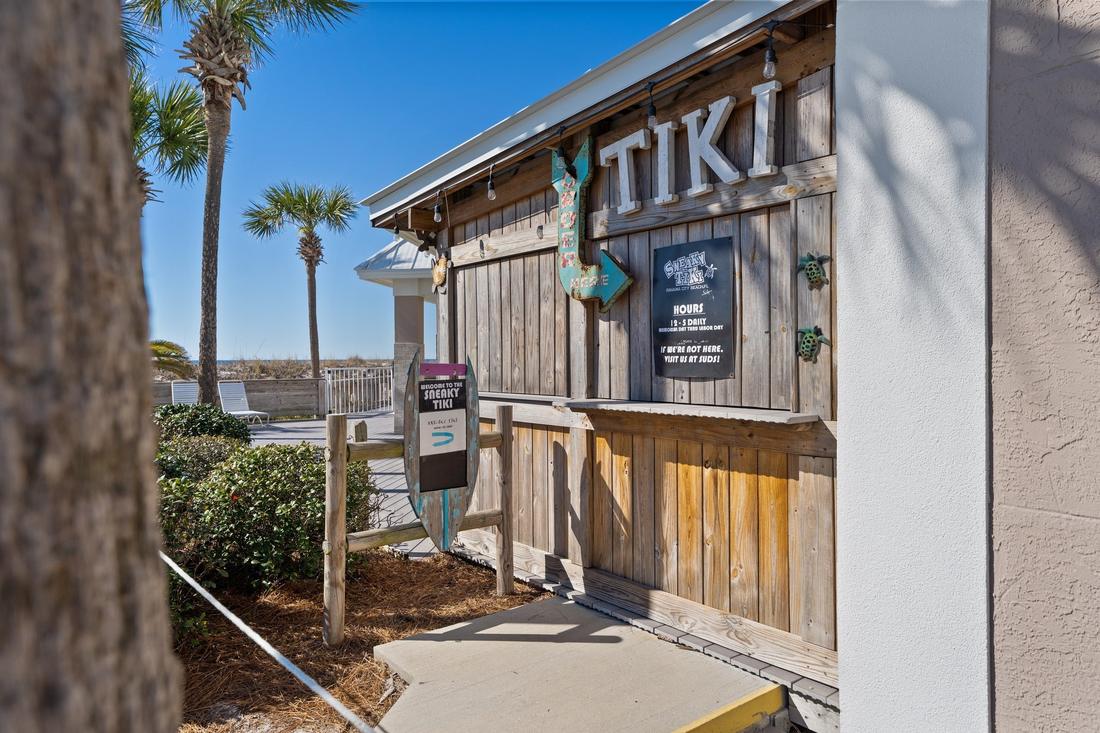 Poolside tiki bar sign