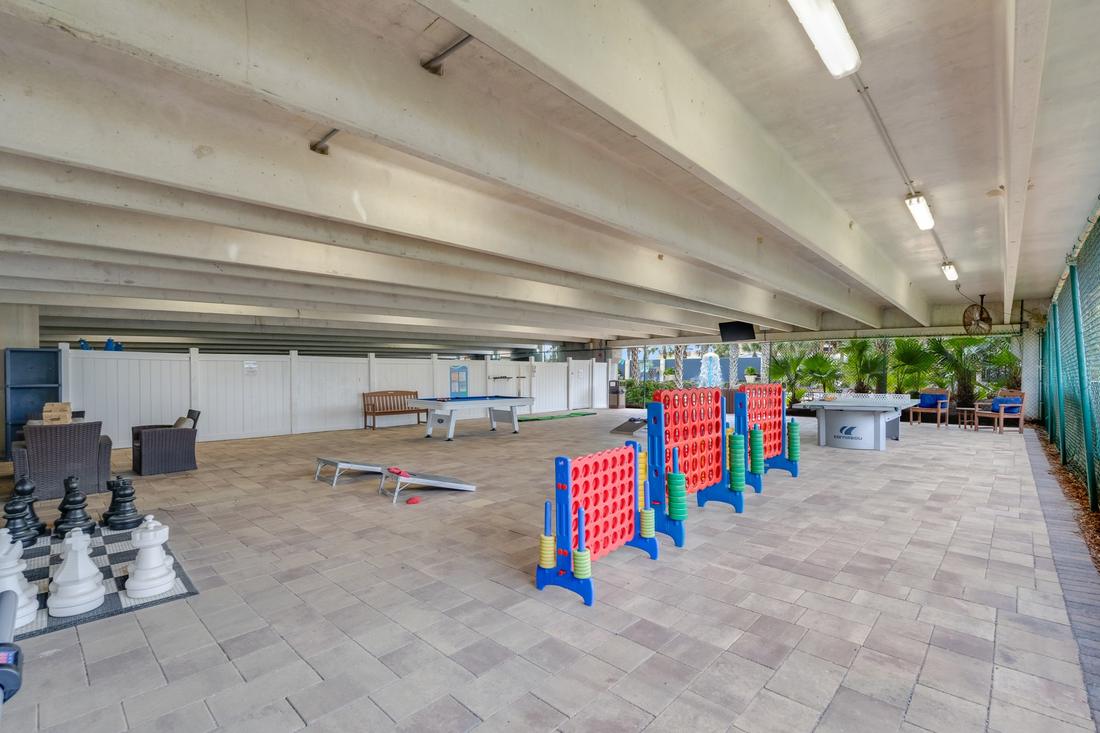 Covered recreation deck