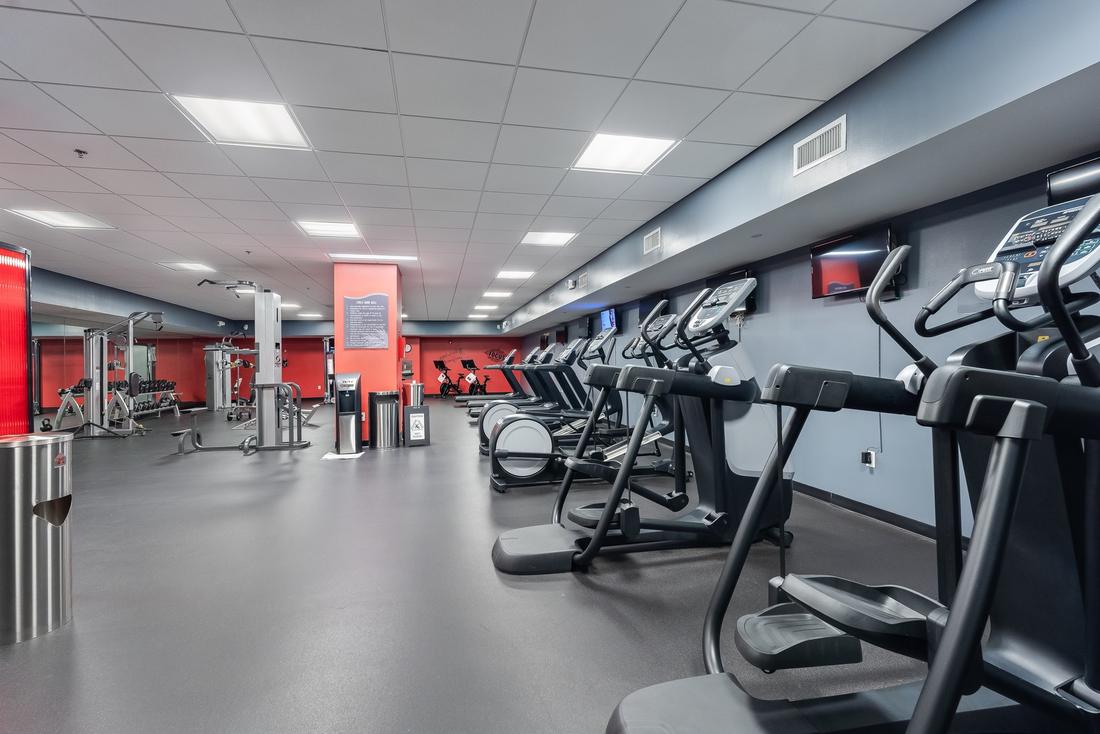 Fitness center treadmills