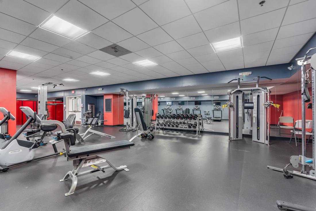 Fitness center weight machines