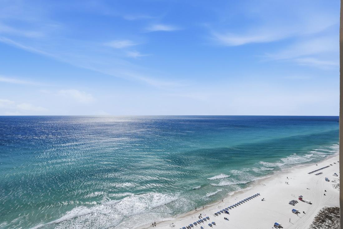 Gulf view from an Emerald Beach Resort balcony