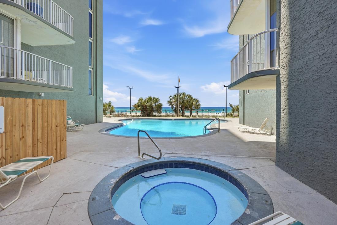 Hot tub and pool deck