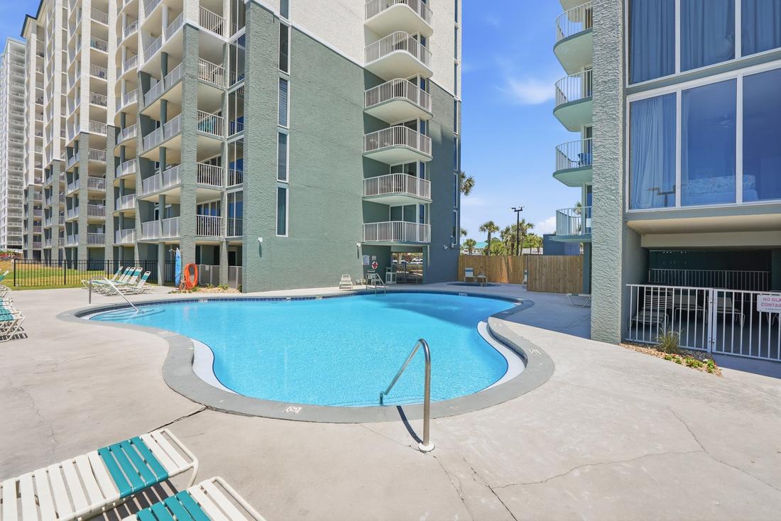 Pool beside the resort building