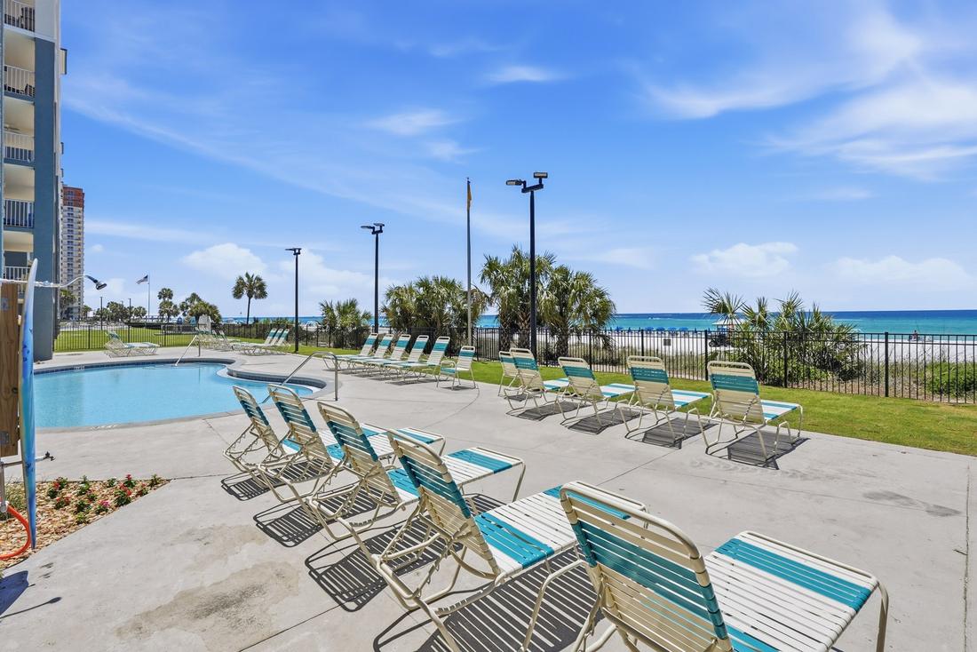 Loungers along the pool