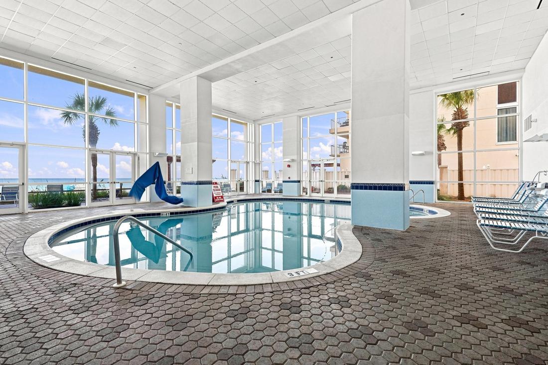 Indoor pool with water slide