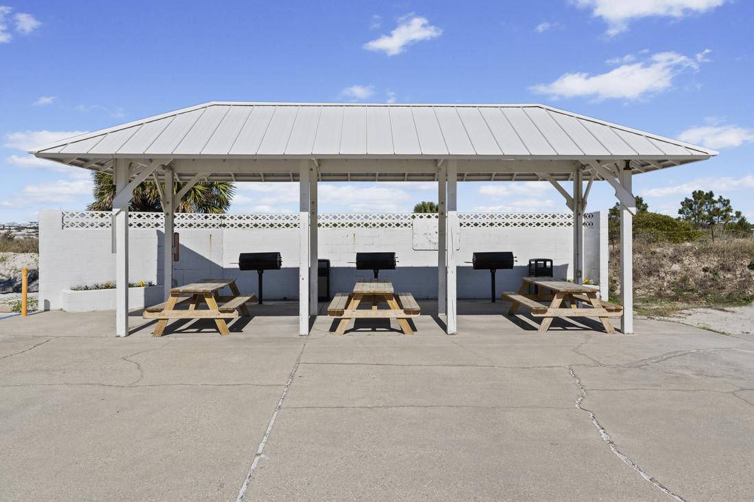 Covered grill pavilion