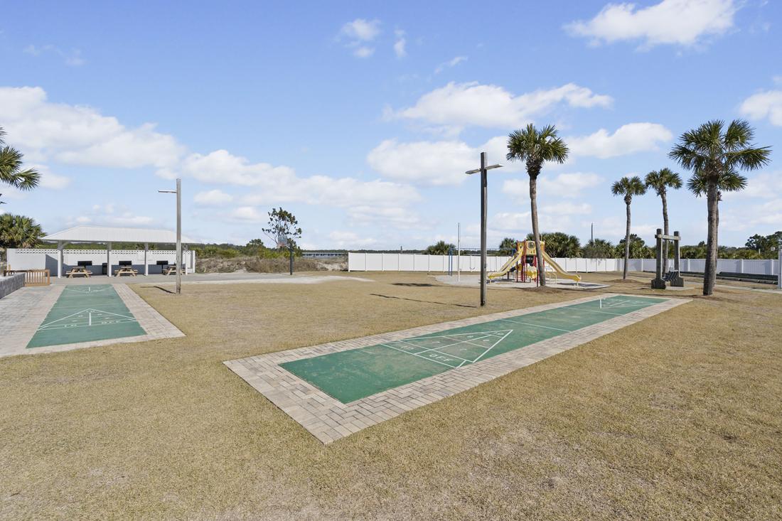 Shuffleboard and volleyball area