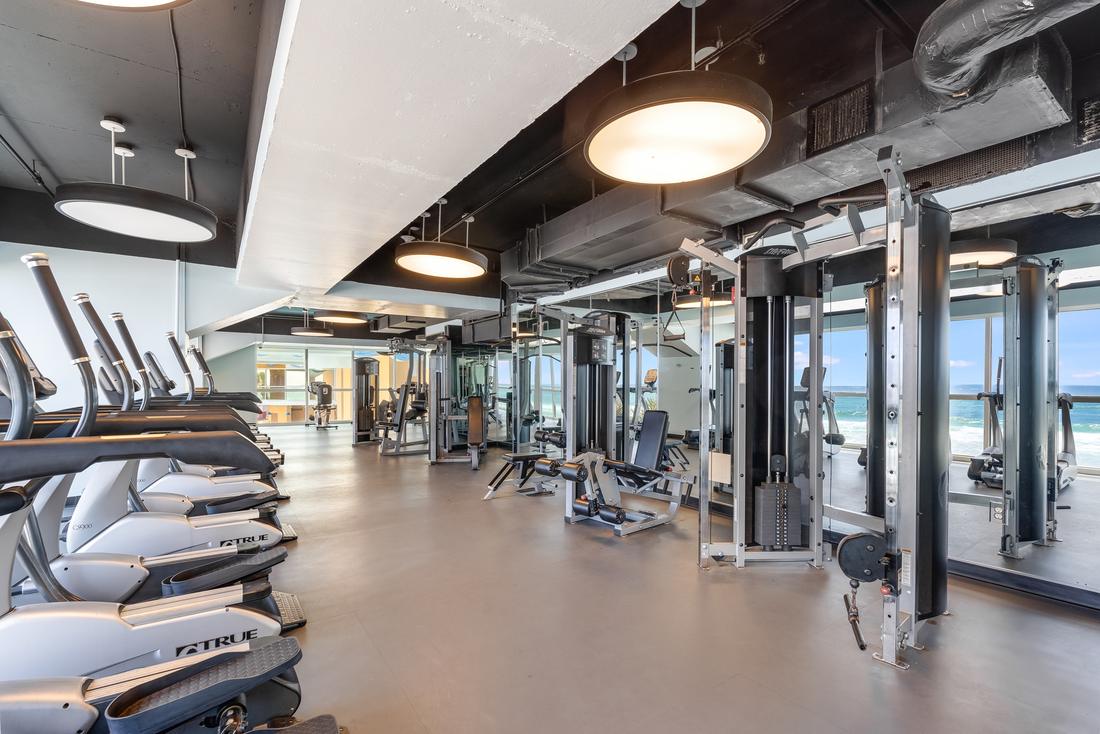 Fitness center with a Gulf view