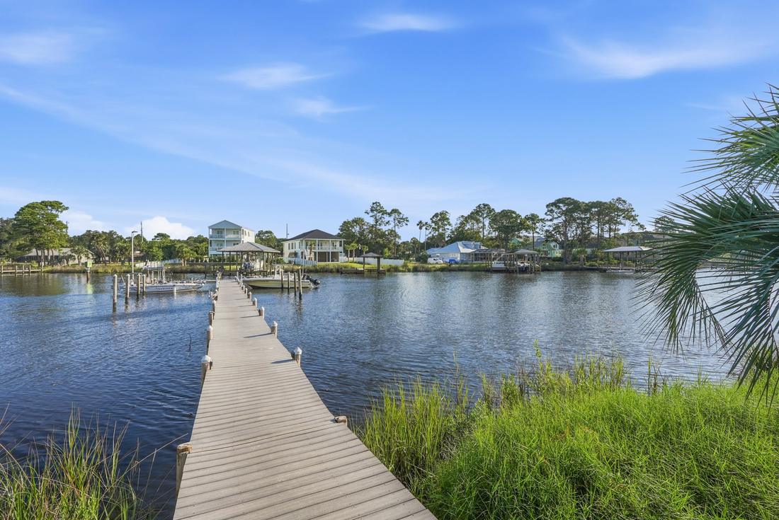 Walkway over the lagoon marsh