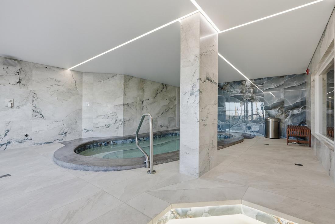 Indoor hot tub in the renovated spa area