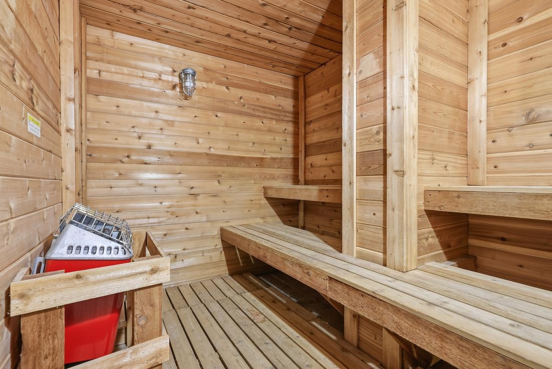 Wood-lined sauna