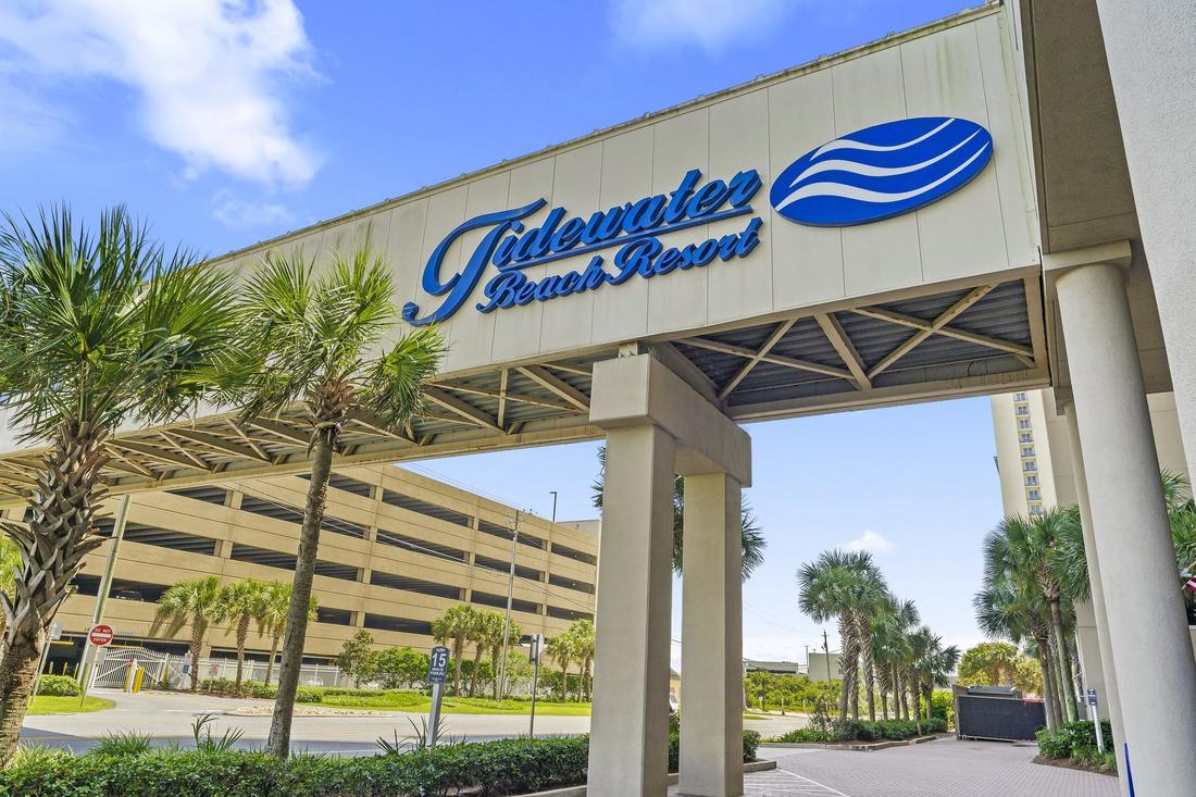 Tidewater Beach Resort entrance sign