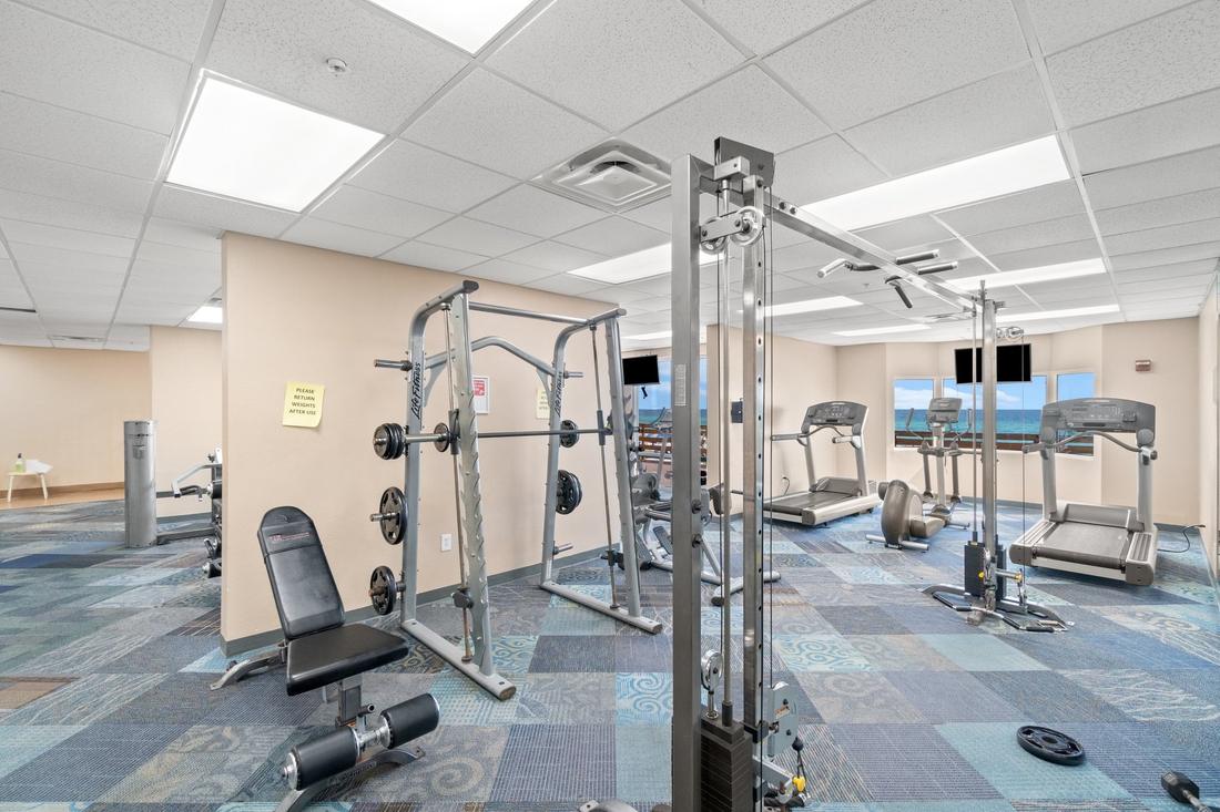 Fitness room free-weight area