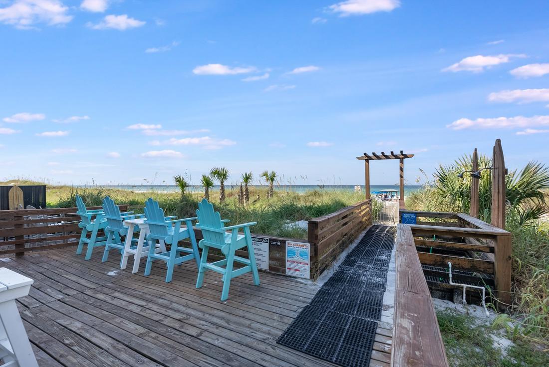 Beach deck seating over the dunes