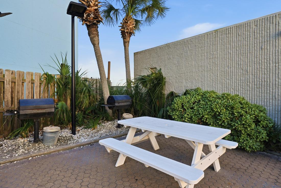Picnic table and grill area
